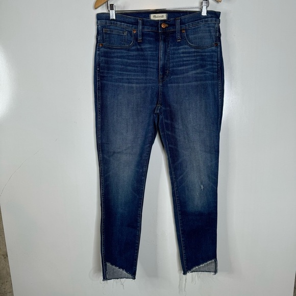 Madewell 10" High-Rise Skinny Jeans: Cutout Tulip Hem Edition Size 32 Tall - Picture 5 of 10